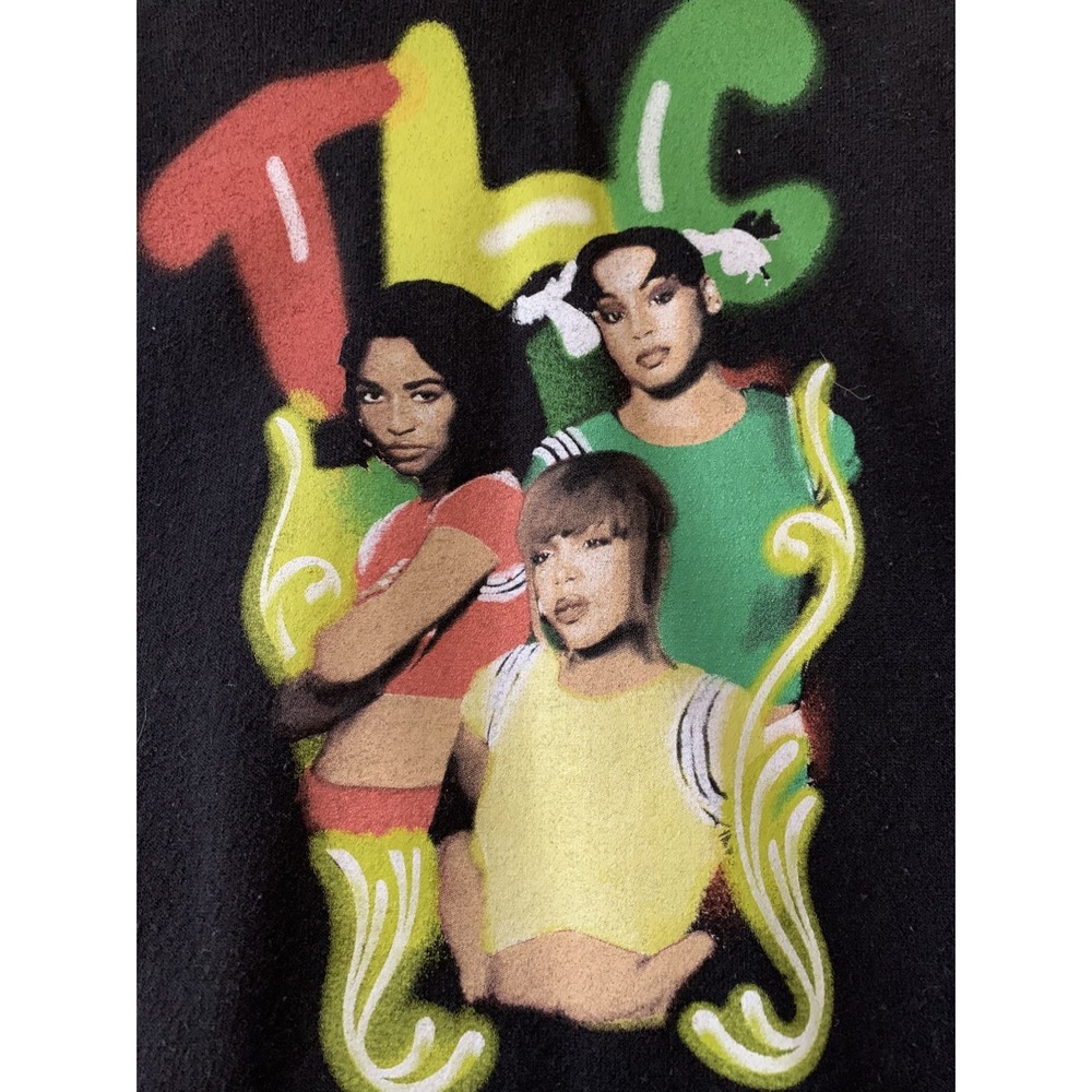 TLC Graphic Hoodie 2XL Sweatshirt T Boz Chili Left Eye Double Sided Graphic 90s